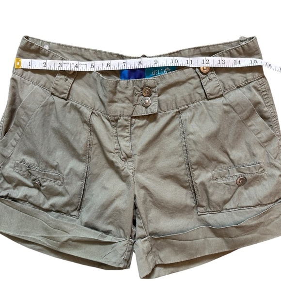 Delia*s Cargo Shorts Cuff Flat Front Vintage Junior Size 9 - Picture 4 of 9